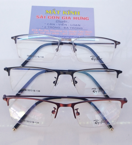 gọng kim loại nửa viền Rayban