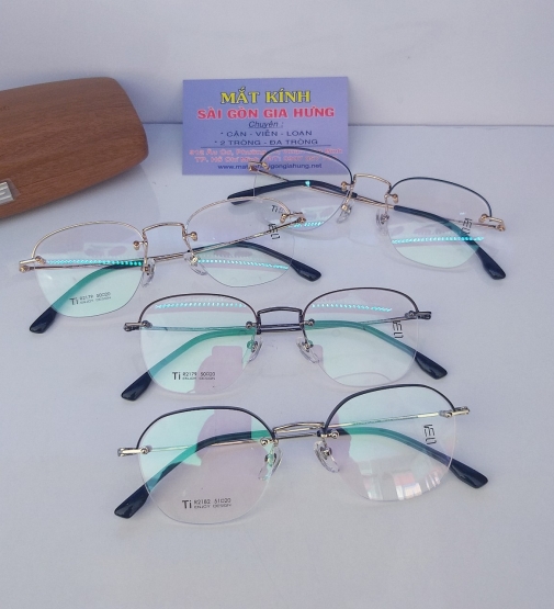 Gọng Kính Titan Khoan Viền Ốc Cao Cấp