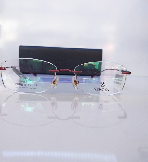 Gọng TITANIUM  Khoan Không Viền SEROVA
